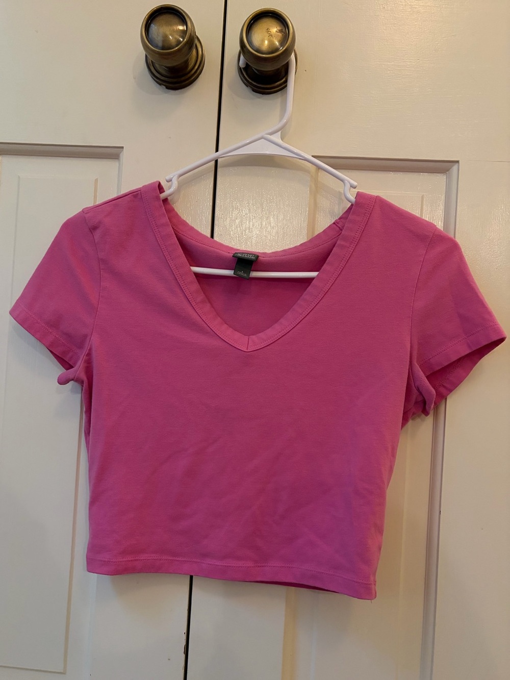 pink crop top